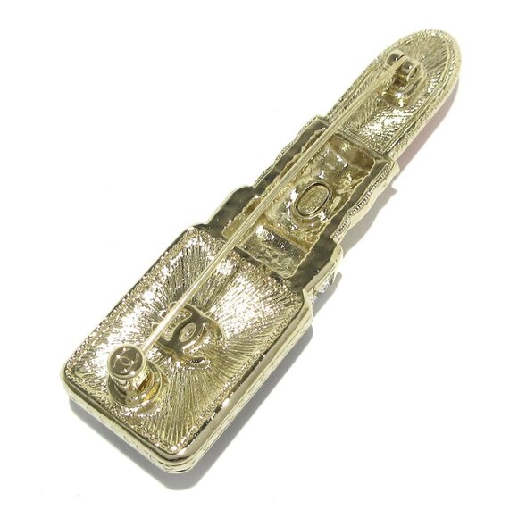 Auth CHANEL - Pink Gold Black Hardware Brooch - Picture 2 of 5